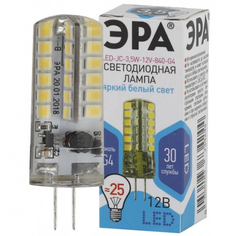 ЭРА Лампа LED  G4 JC-3.5W-12V  840 нейтр.